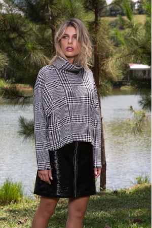BLUSA JACARD PIED POULE - 151